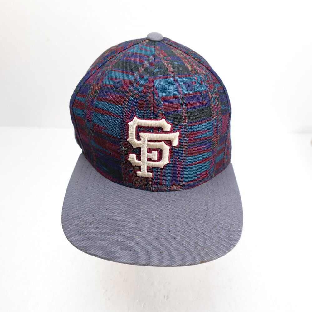 Vintage San Francisco Giants Hat Cap Strap Back Mens Gray Teal MLB Baseball 90s